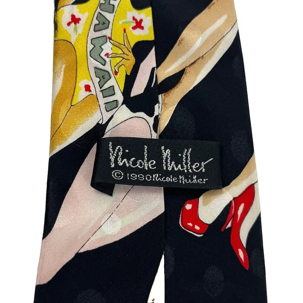 Nicole Miller Vintage Novelty Necktie Pageant Pinup Girls 100% Silk